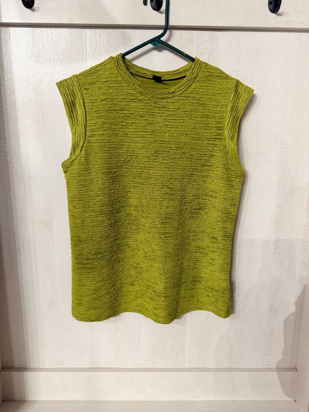 SHEIN Lime Green Ribbed Cap-Sleeve Tank
